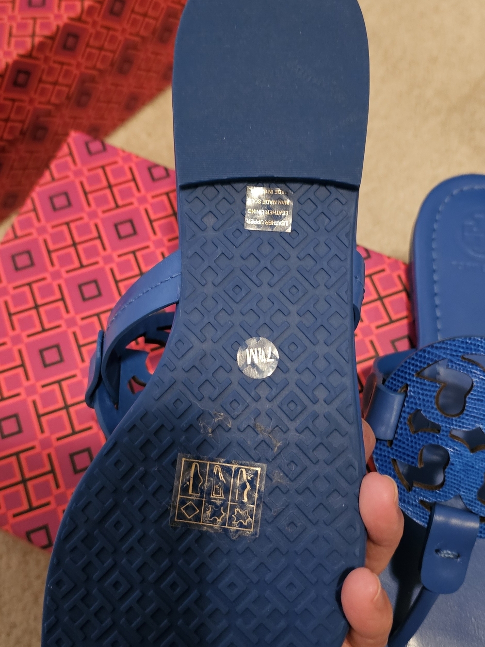 Tory Burch Blue Logo Thong Sandals - Picture 3 of 4